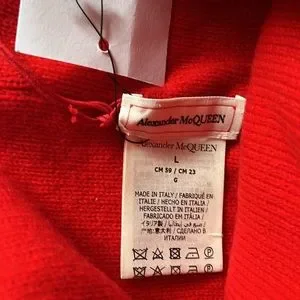 ALEXANDER MCQUEEN LOGO CASHMERE BLEND BEANIE RED SIZE LARGE NEW Alexander McQueen Hats for Men for sale - eBay main image 4